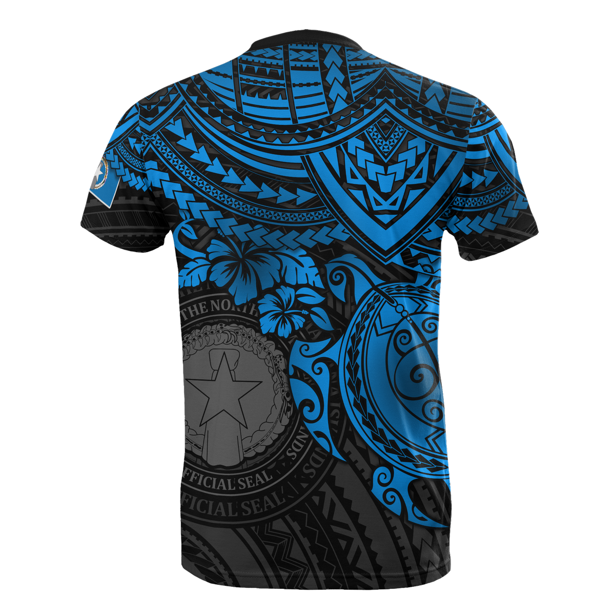 Northern Mariana Islands T Shirt Northern Mariana Islands Seal Blue Turtle Hibiscus - Polynesian Pride