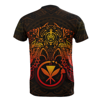 Hawaii T Shirt Red Kanaka Maoli Turtle Manta Ray - Polynesian Pride
