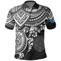 Northern Mariana Islands Polo Shirt Flag Seal White Turtle Hibiscus Unisex White - Polynesian Pride