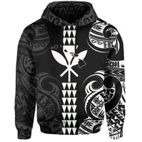 Kanaka Map Polynesian Kakau Hoodie White - Polynesian Pride