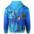 Hawaii Blue Turtle Paradise Hoodie Zip Breath Ocean AH - Polynesian Pride