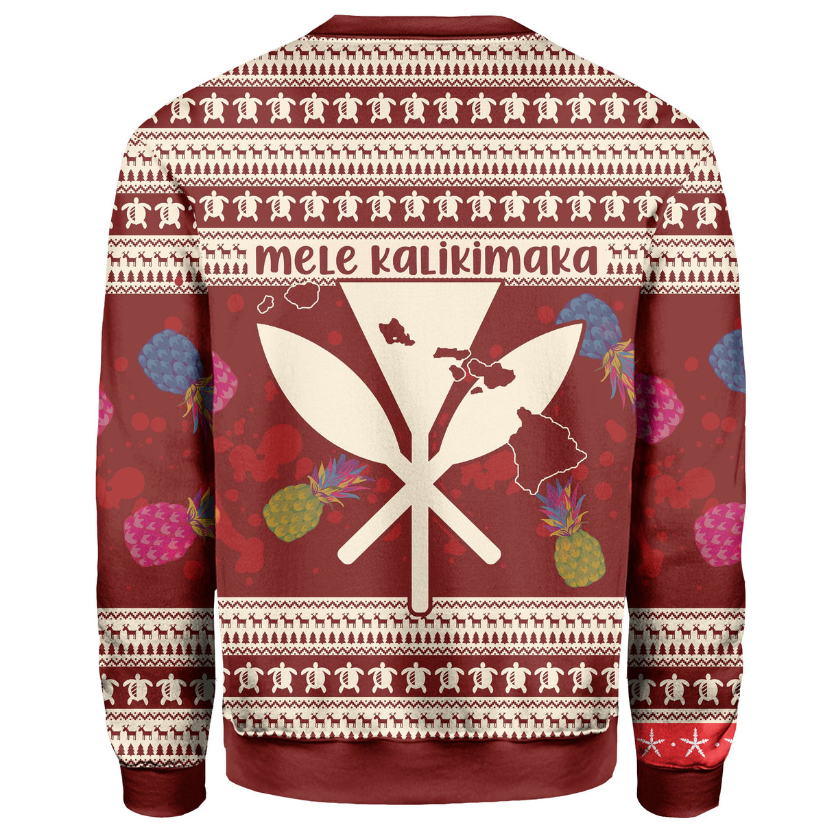 Hawaii Christmas Santa Claus Pineapple Pattern Sweatshirt - Dry Style - AH - Polynesian Pride
