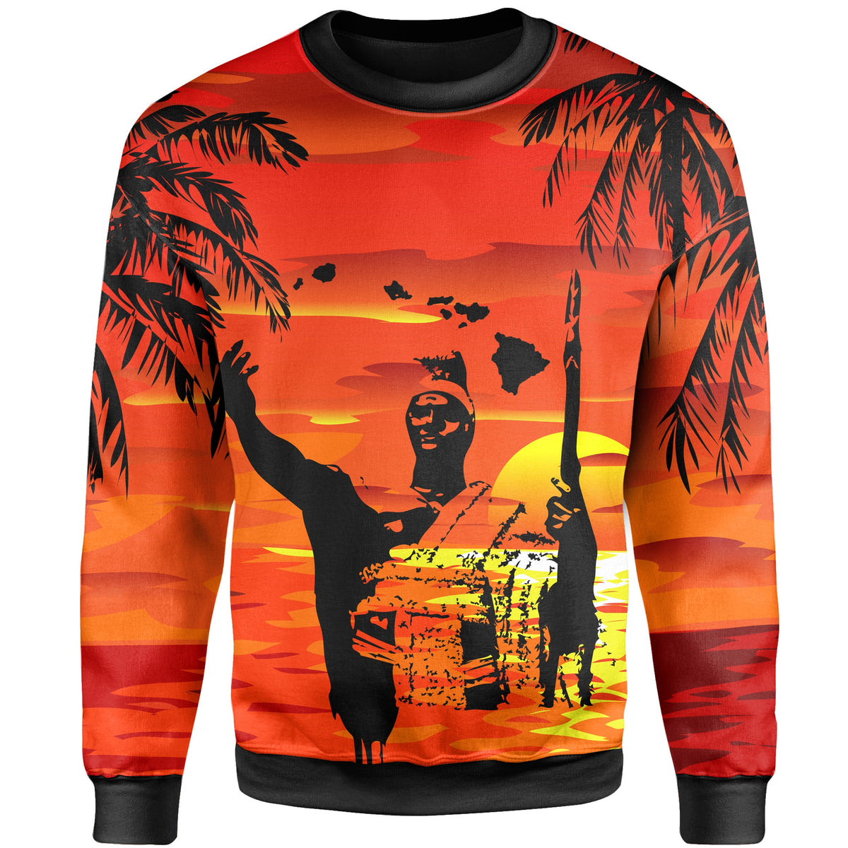 Hawaii Summer King Sunset Sweat Shirt - Polynesian Pride