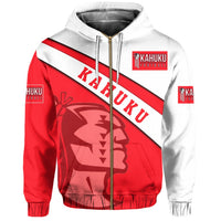 Hawaii Red Football Jersey Hoodie (Zip up) - Polynesian Pride
