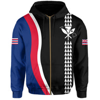 Hawaii Kakau Flag Hoodie (Zip up) - Polynesian Pride