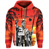 Hawaii King Summer Sunset Hoodie (Zip up) - Polynesian Pride