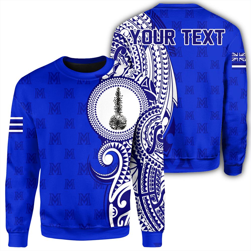 (Personalized) Hawaii - Maui High Tribal Kakau Sweatshirt - AH Unisex Blue - Polynesian Pride