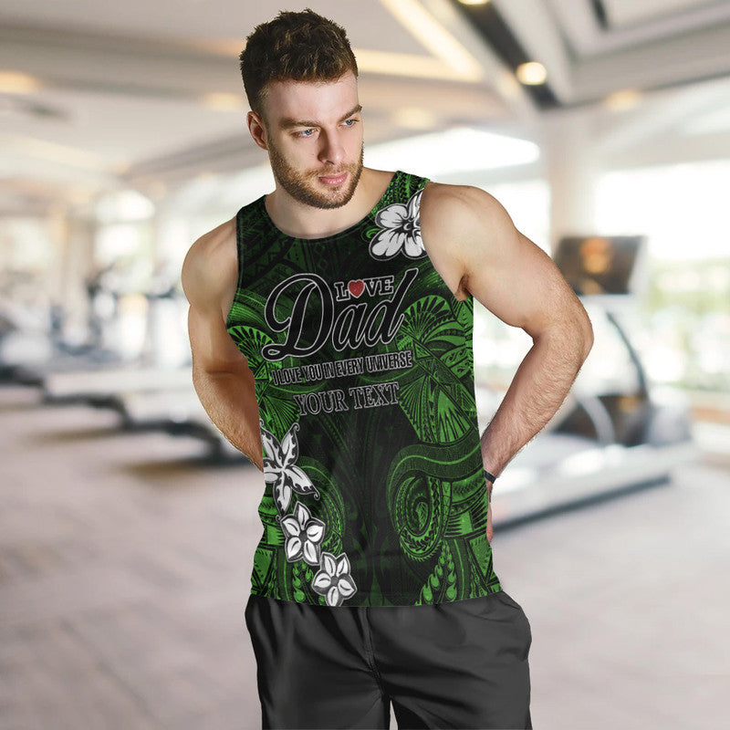(Custom Personalised) Polynesian Fathers Day Men Tank Top I Love You In Every Universe - Green LT8 - Polynesian Pride