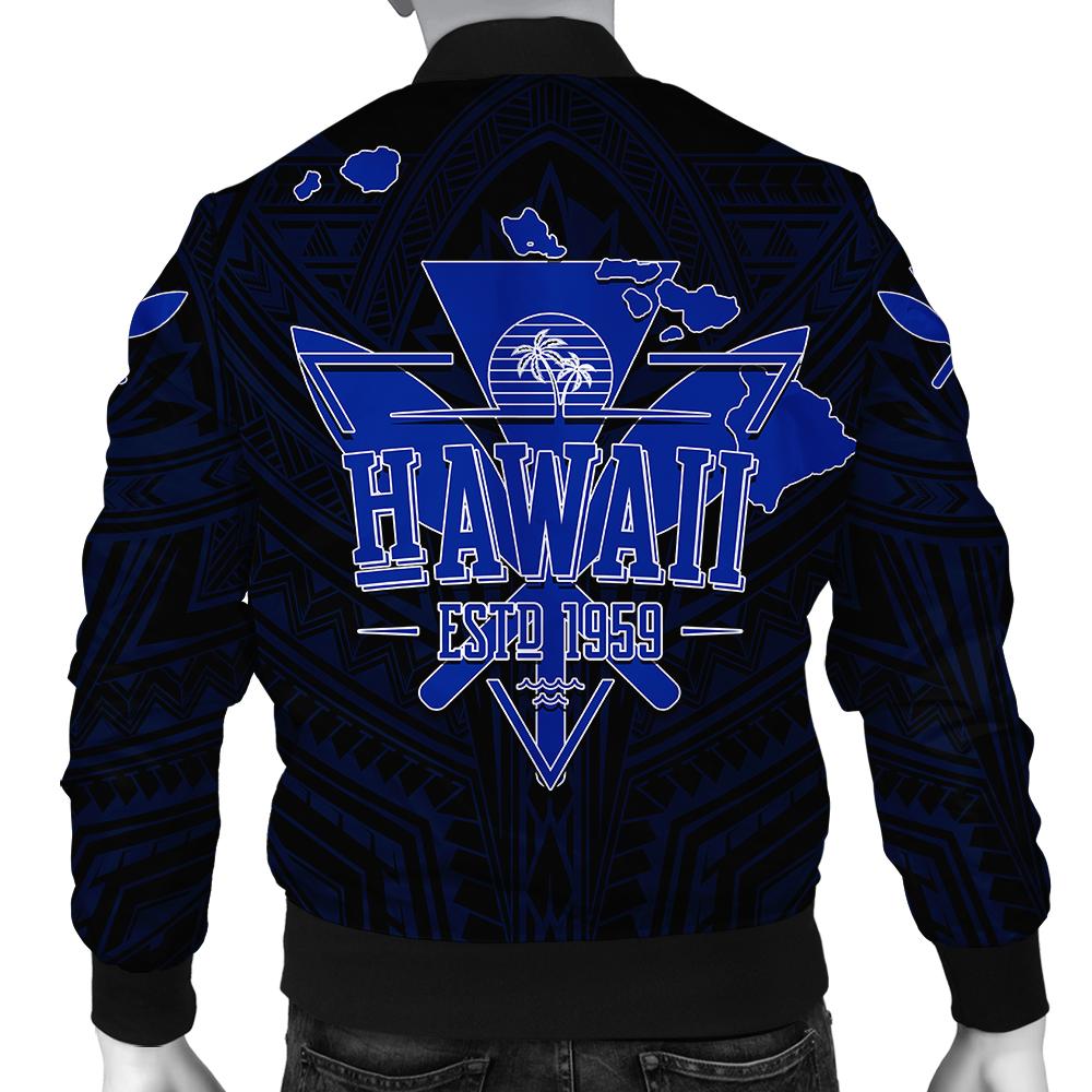 Kanaka Map Polynesian Bomber Jacket - Blue Heart - AH - Polynesian Pride