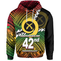 Custom Vanuatu Independence Day 42nd Anniversary Hoodie LT6 Red - Polynesian Pride