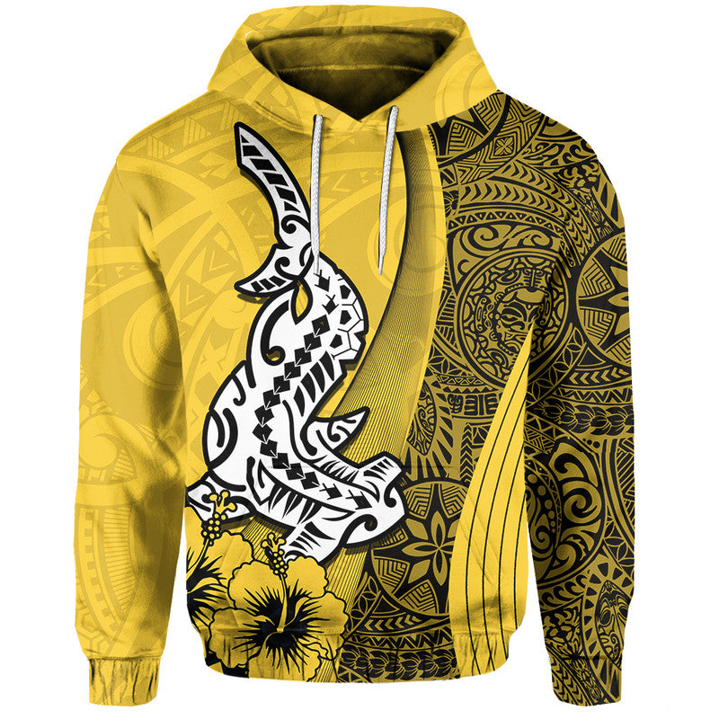 Hawaiian Shark Polynesian Hoodie Vibe Yellow Style LT6 Yellow - Polynesian Pride