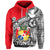 Custom Tonga Hook Tattoo Hoodie White LT6 Red - Polynesian Pride