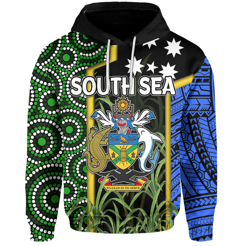 Custom South Sea Islanders Flag Style Hoodie Solomon Islands LT6 Black - Polynesian Pride