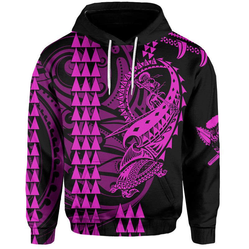 Custom Hawaii Polynesian Warrior Kakau Hoodie Purple LT6 Purple - Polynesian Pride