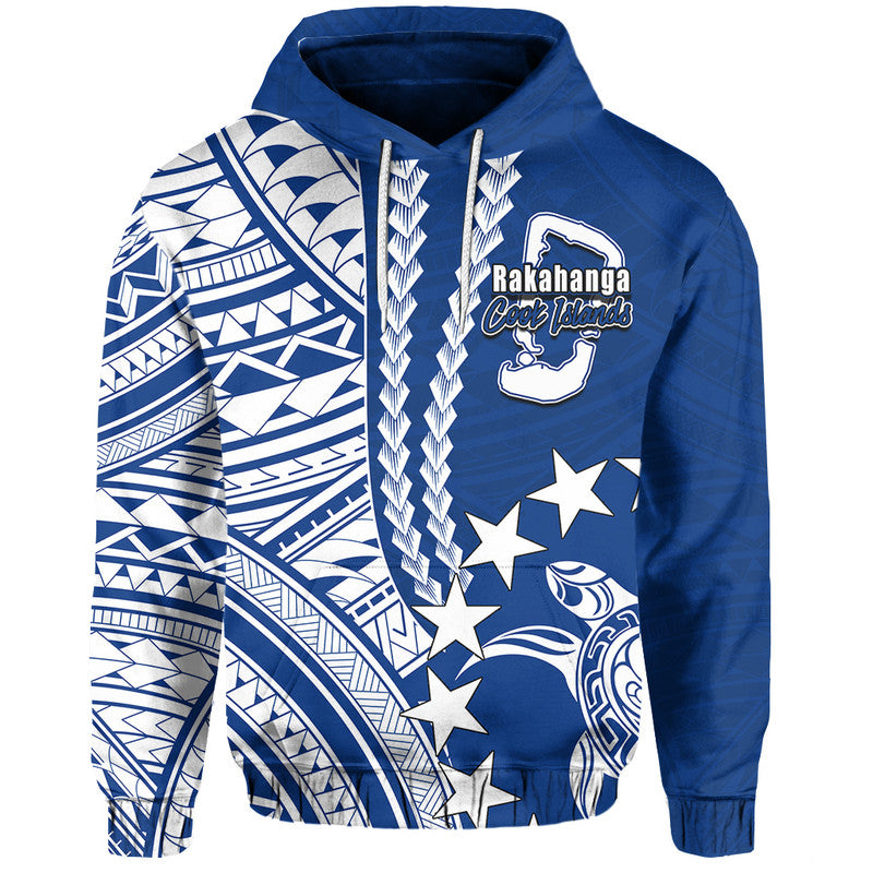 Cook Islands Rakahanga Polynesian Hoodie LT6 Blue - Polynesian Pride