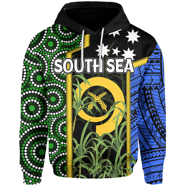 Custom South Sea Islanders Flag Style Hoodie Vanuatu LT6 Black - Polynesian Pride