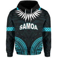 Custom Samoa Ula Nifo Tribal Hoodie Blue Style LT6 Blue - Polynesian Pride