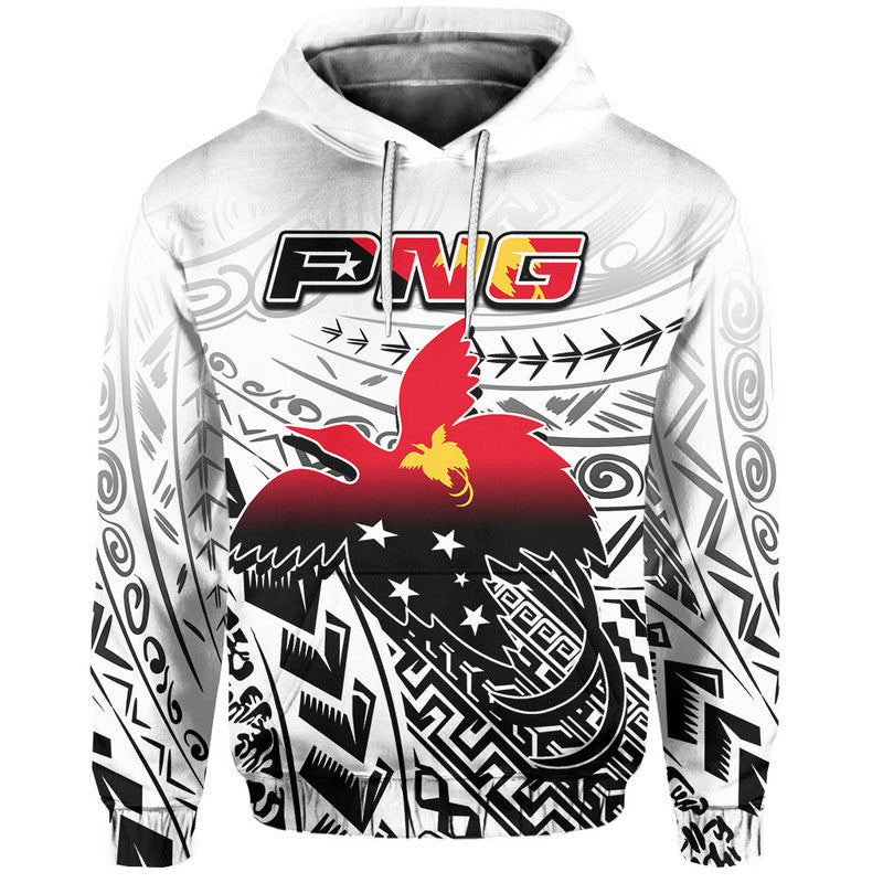 Custom Papua New Guinea Patterns Hoodie LT6 white - Polynesian Pride