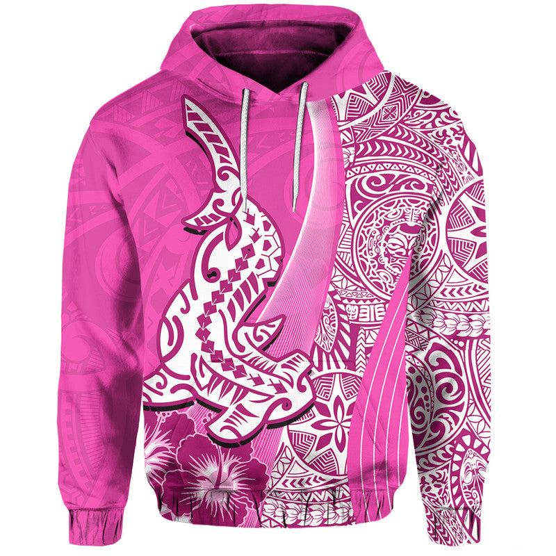 Hawaiian Shark Polynesian Hoodie Vibe Pink Style LT6 Pink - Polynesian Pride