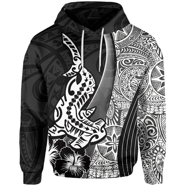 Hawaiian Shark Polynesian Hoodie Vibe Black Style LT6 Black - Polynesian Pride