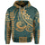 Custom Kakau Hawaiian Polynesian Hoodie LT6 Green - Polynesian Pride