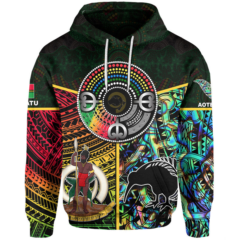 Custom Vanuatu Mix Maori and Aboriginal Hoodie LT6 Art - Polynesian Pride