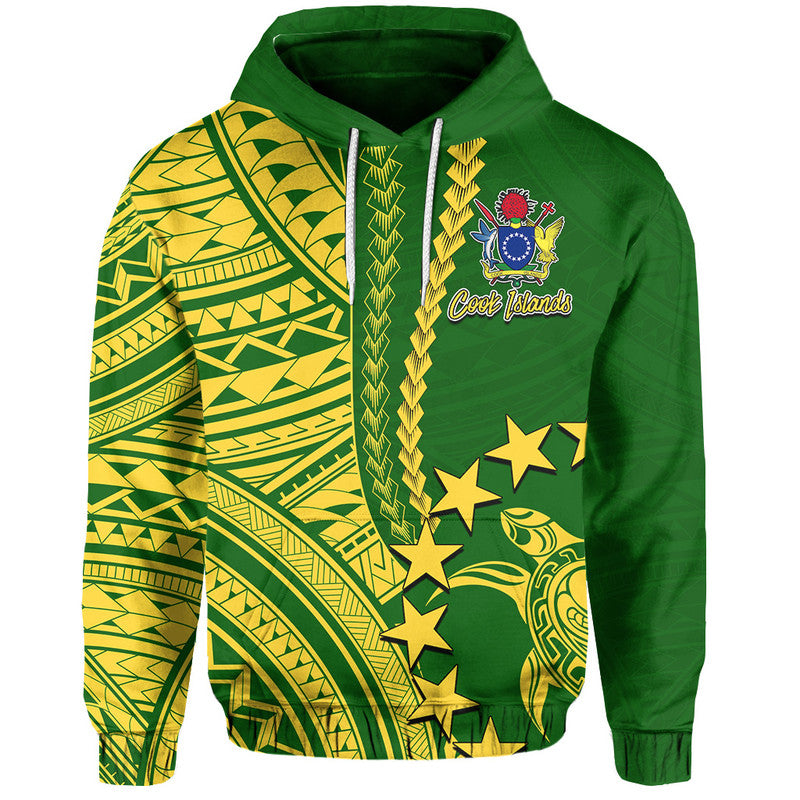 Cook Islands Polynesian Hoodie LT6 Green - Polynesian Pride