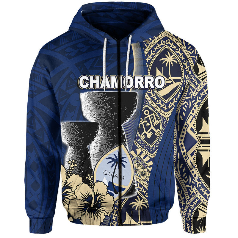 Custom Guam Chamorro Hoodie Blue Style LT6 - Polynesian Pride