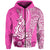 Hawaiian Shark Polynesian Hoodie Vibe Pink Style LT6 - Polynesian Pride