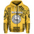 Custom Hawaii High School President William Mckinley Hoodie Mix Kakau LT6 Zip Hoodie Yellow - Polynesian Pride