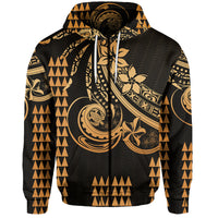 Custom Kakau Hawaiian Polynesian Hoodie Gold LT6 - Polynesian Pride