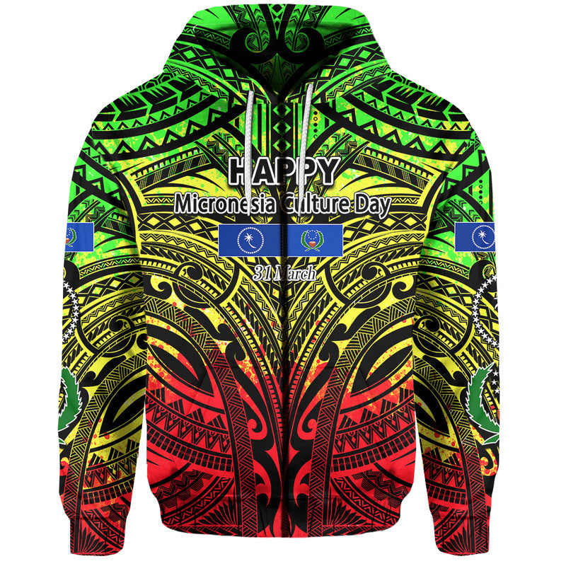 Micronesia Culture Day Hoodie Chuuk and Pohnpei Reggae Style LT6 LT6 - Polynesian Pride