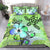 Hawaii Turtle Flowers And Palms Retro Bedding Set - Lime - AH Green - Polynesian Pride