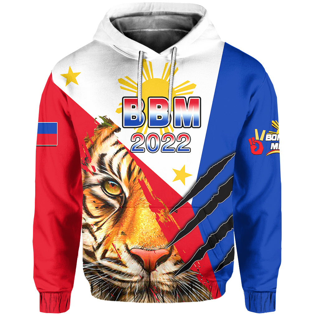 Custom Philippines Hoodie BBM 2022 Tiger of The North LT6 Blue - Polynesian Pride