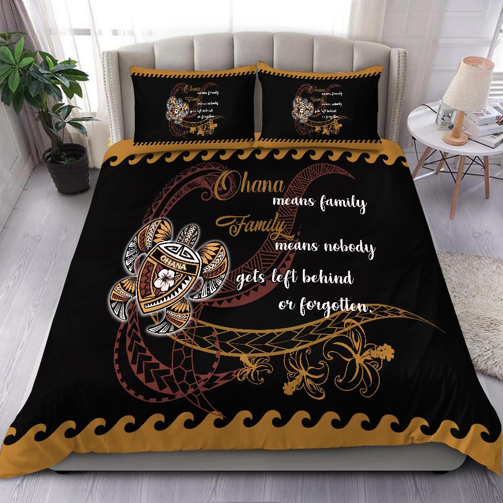 Hawaii Ohana Turtle Bedding Set - AH Black - Polynesian Pride