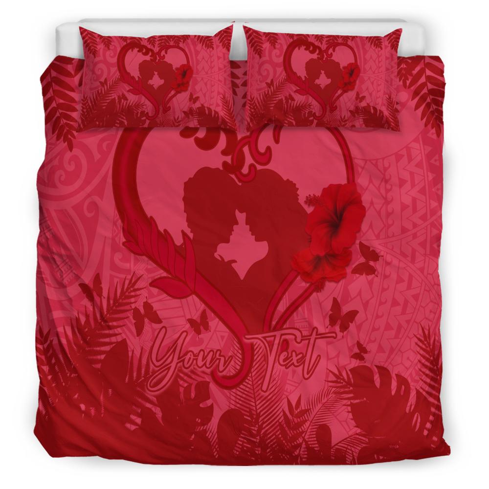 (Personalized) Hawaiian Lover Valentine's Day Bedding Set - LOV Style AH Red - Polynesian Pride