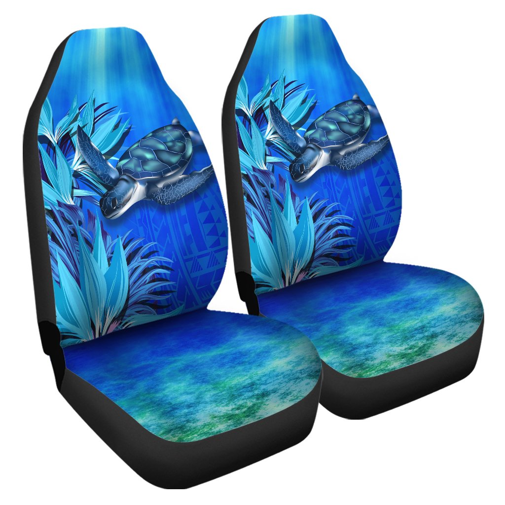 Hawaii Blue Turtle Paradise Car Seat Cover - Breath Ocean - AH Universal Fit Blue - Polynesian Pride