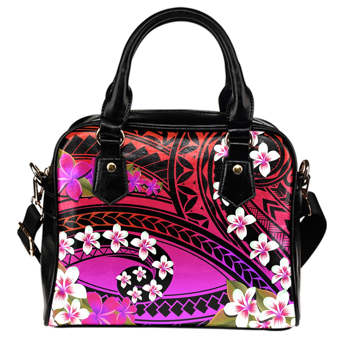 Hawaii Plumeria Polynesian Shoulder Handbag - Hope - Purple - AH One Size Purple - Polynesian Pride