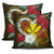 Kanaka Manta Ray Plumeria Heart Polynesian Pillow Cover - Sea Flower - AH One Size Black - Polynesian Pride