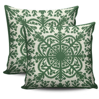 Hawaii White Ginger Quilting Pillow Cover - AH One Size Green - Polynesian Pride