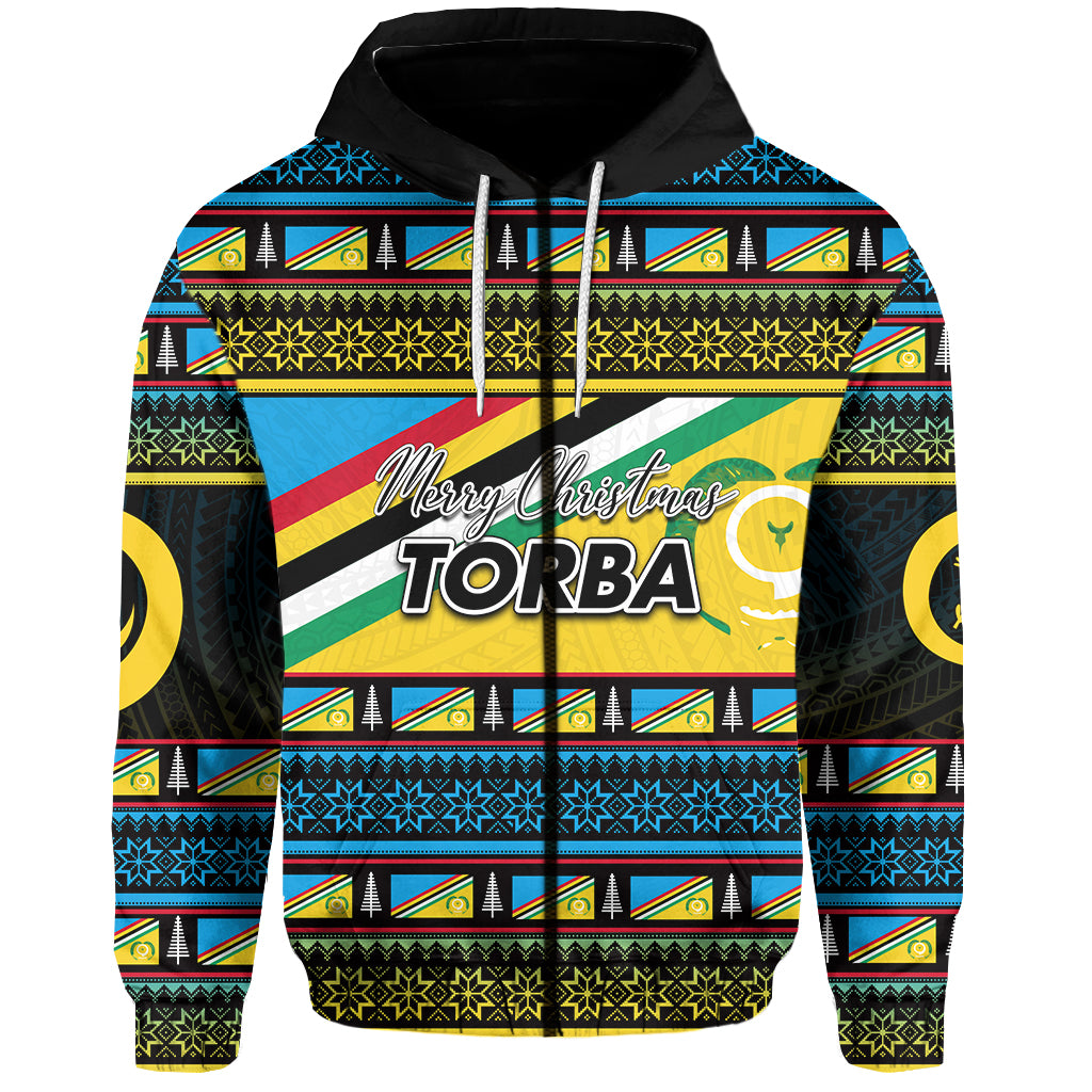 Torba Province Zip Hoodie of Vanuatu Christmas LT6 Unisex Blue - Polynesian Pride