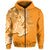 Custom Hammerhead shark Zip Hoodie Polynesian Orange Style LT6 Unisex Orange - Polynesian Pride