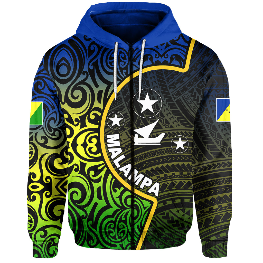 Malampa Day Zip Hoodie Flag Color LT6 Unisex Yellow - Polynesian Pride