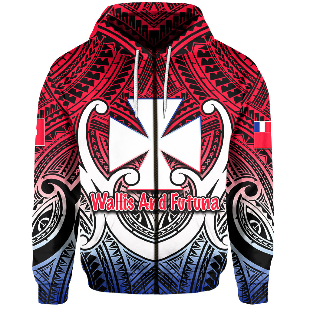 Custom Wallis and Futuna Zip Hoodie Polynesian Special LT6 Unisex Red - Polynesian Pride