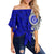 (Personalised) Hawaii - Moanalua High Tribal Kakau Off Shoulder Waist Wrap Top AH Female Blue - Polynesian Pride