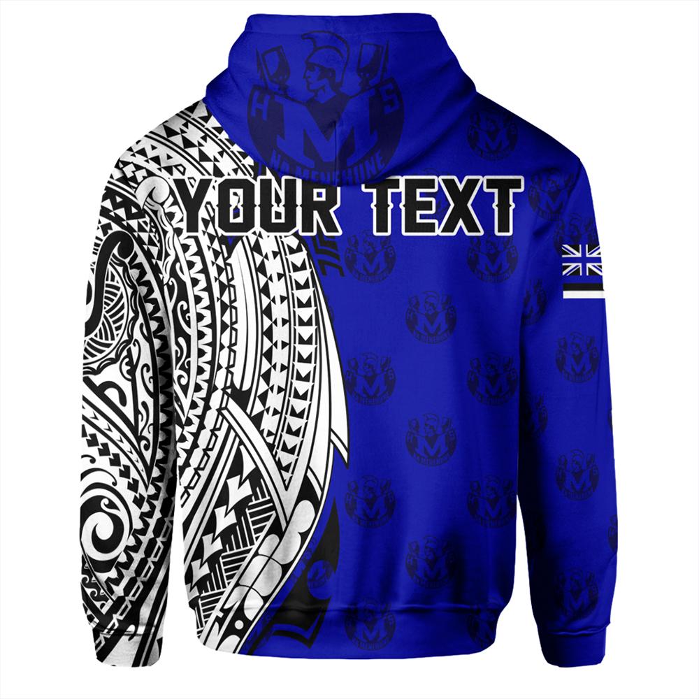 Custom Hawaii Hoodie Moanalua High Tribal Kakau Zip Hoodie - Polynesian Pride