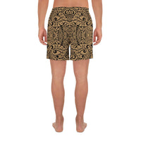 Polynesian Culture Gold Men's Athletic Long Shorts - Polynesian Pride