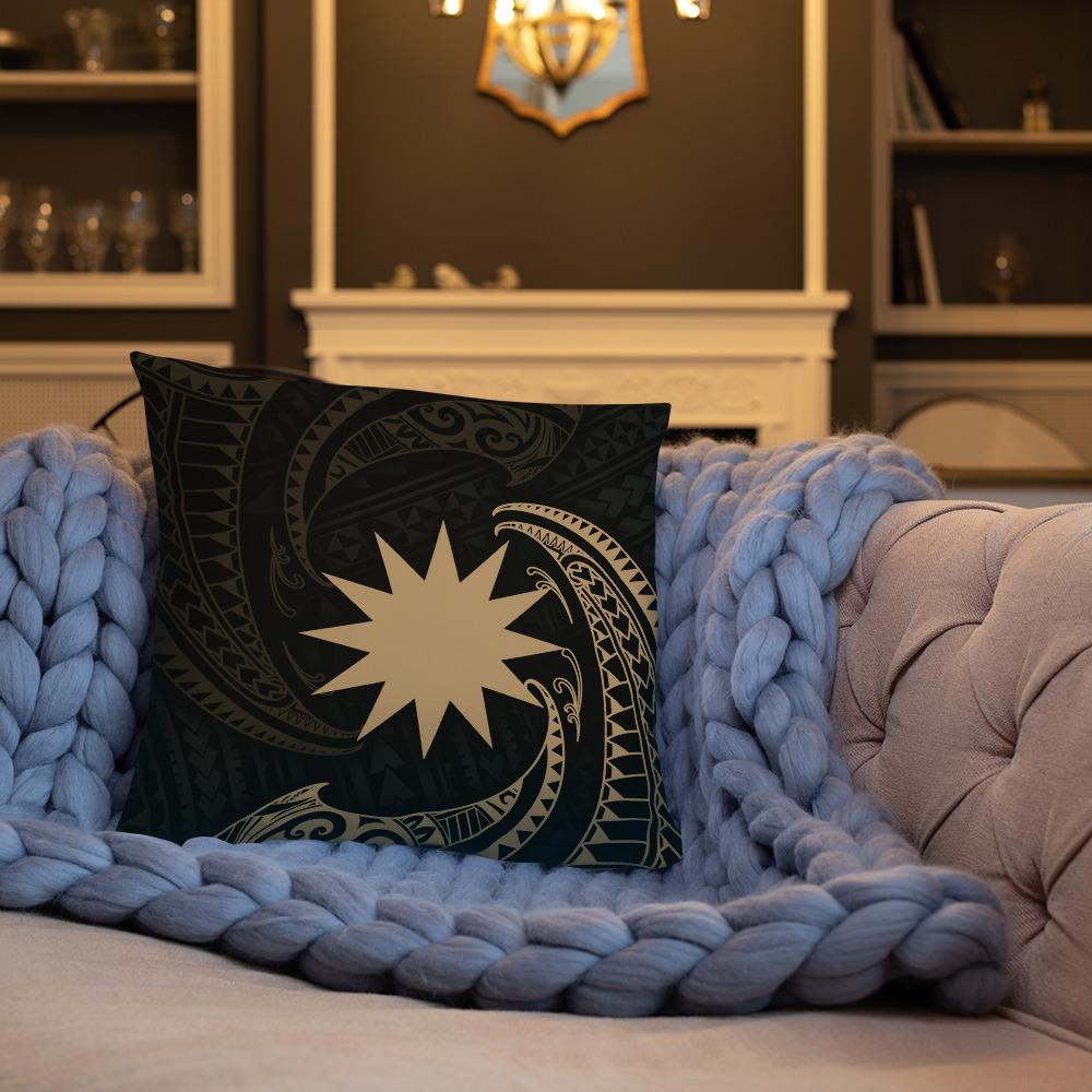 Nauru Polynesian Basic Pillow - Gold Tribal Wave - Polynesian Pride