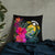 Nauru Polynesian Basic Pillow - Tropical Bouquet Pillow 22×22 Black - Polynesian Pride