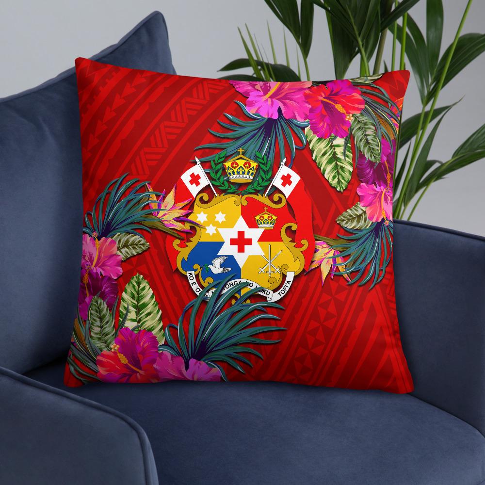Tonga Polynesian Pillow - Hibiscus Surround - Polynesian Pride